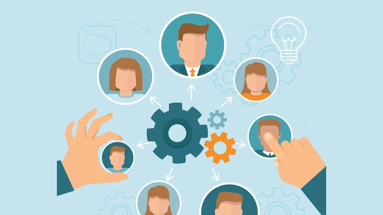 Vector human resource management concept in flat style